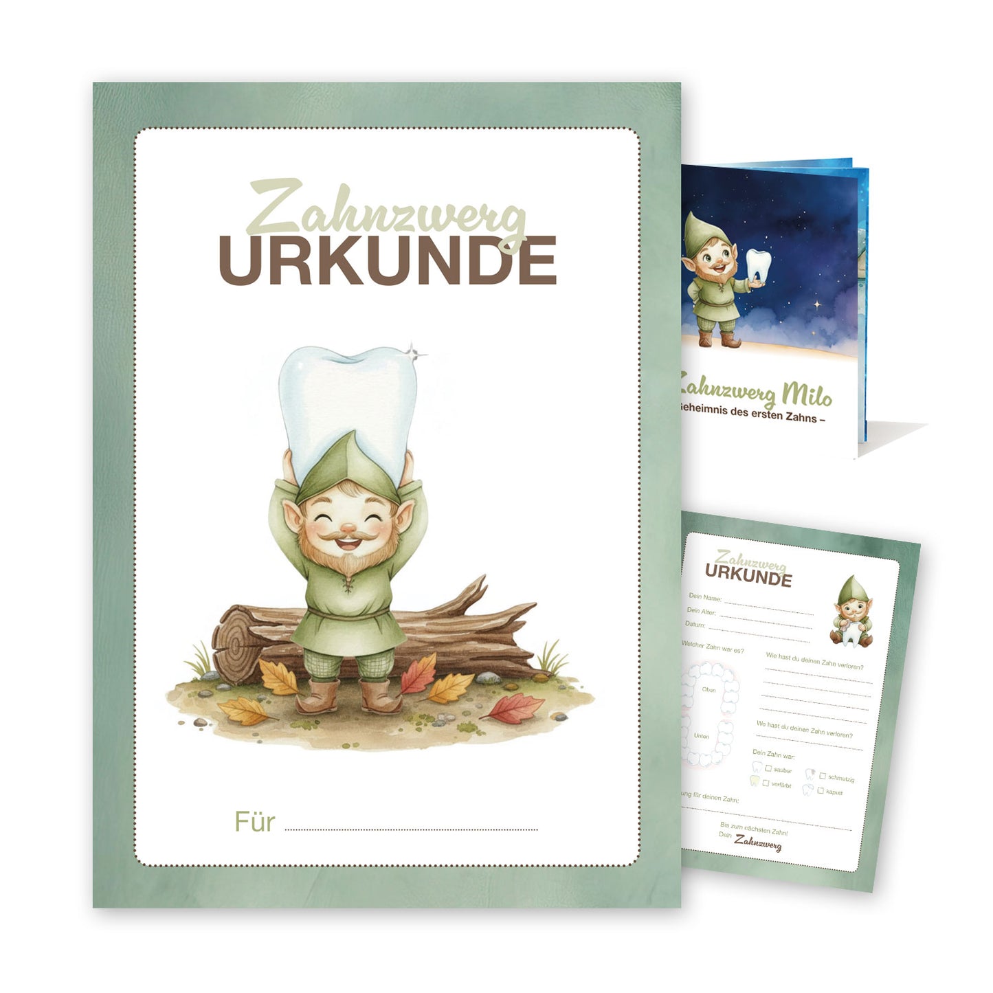 Zahnfee Urkunden-Set mit einer Geschichte Rosa
