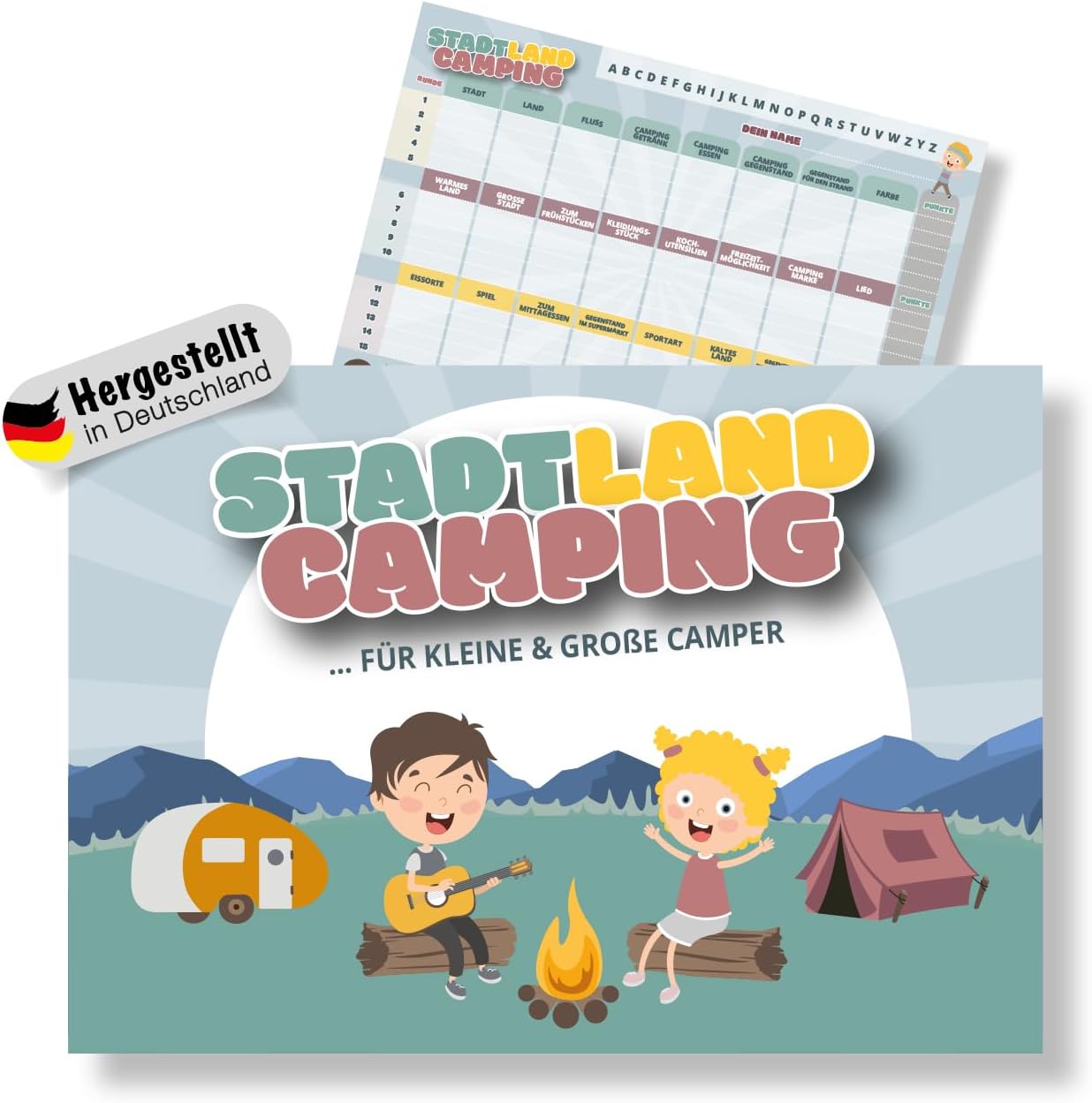 Stadt Land Camping Spiel – Campingvariante