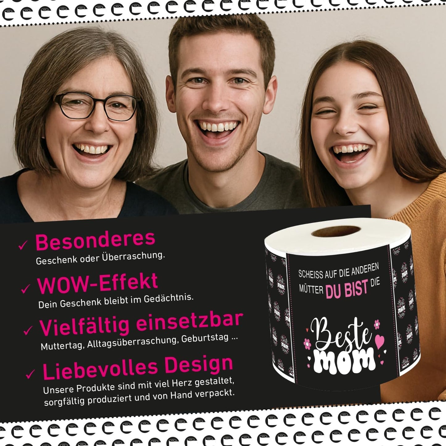 Klopapier-Banderölchen, Grußkarte "Beste MOM"