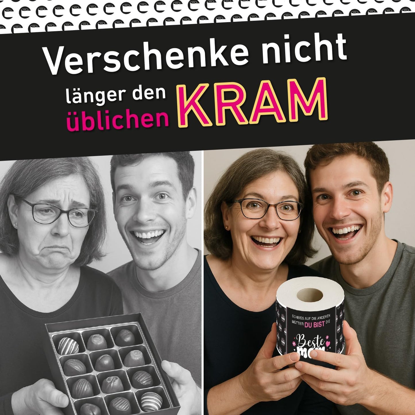 Klopapier-Banderölchen, Grußkarte "Beste MOM"