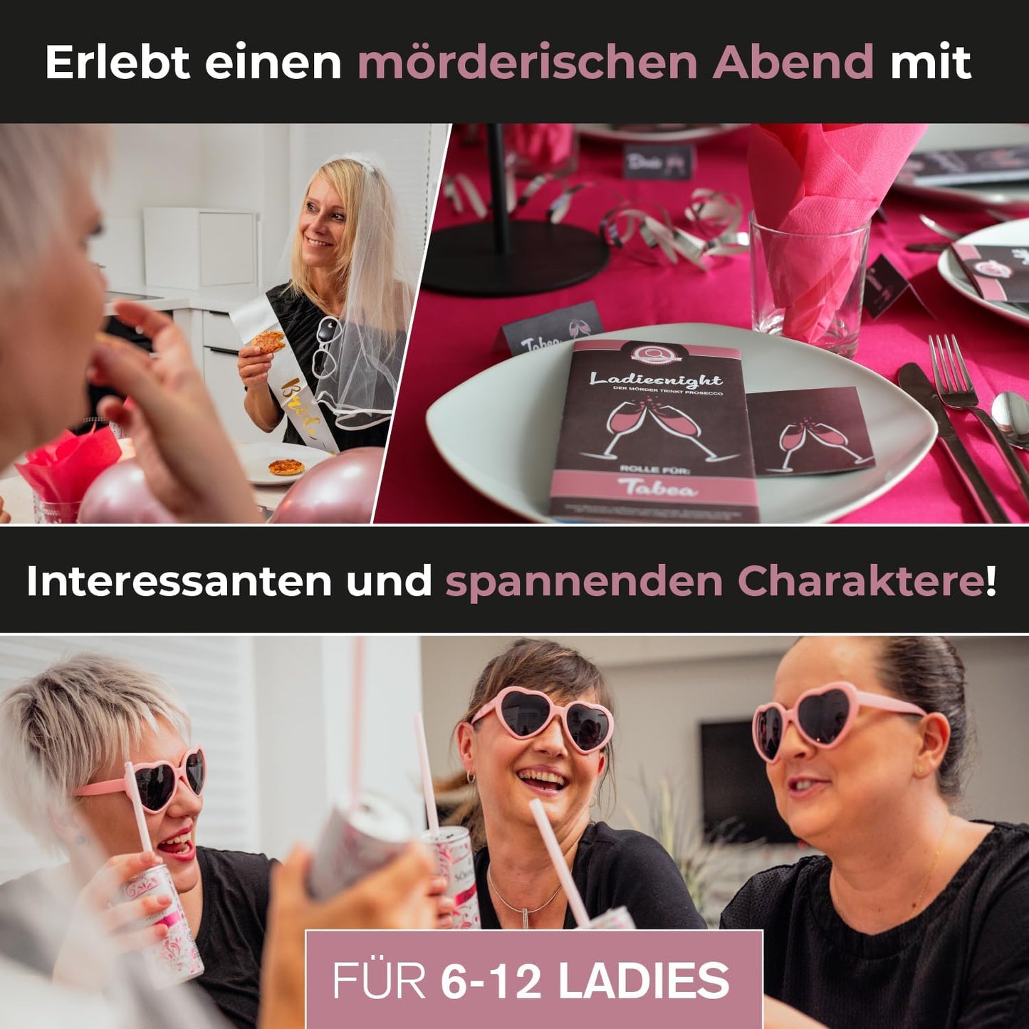 Krimi Diner „Ladiesnight: der Mörder trinkt Prosecco“ NEUAUFLAGE – für 6 – 12 Frauen
