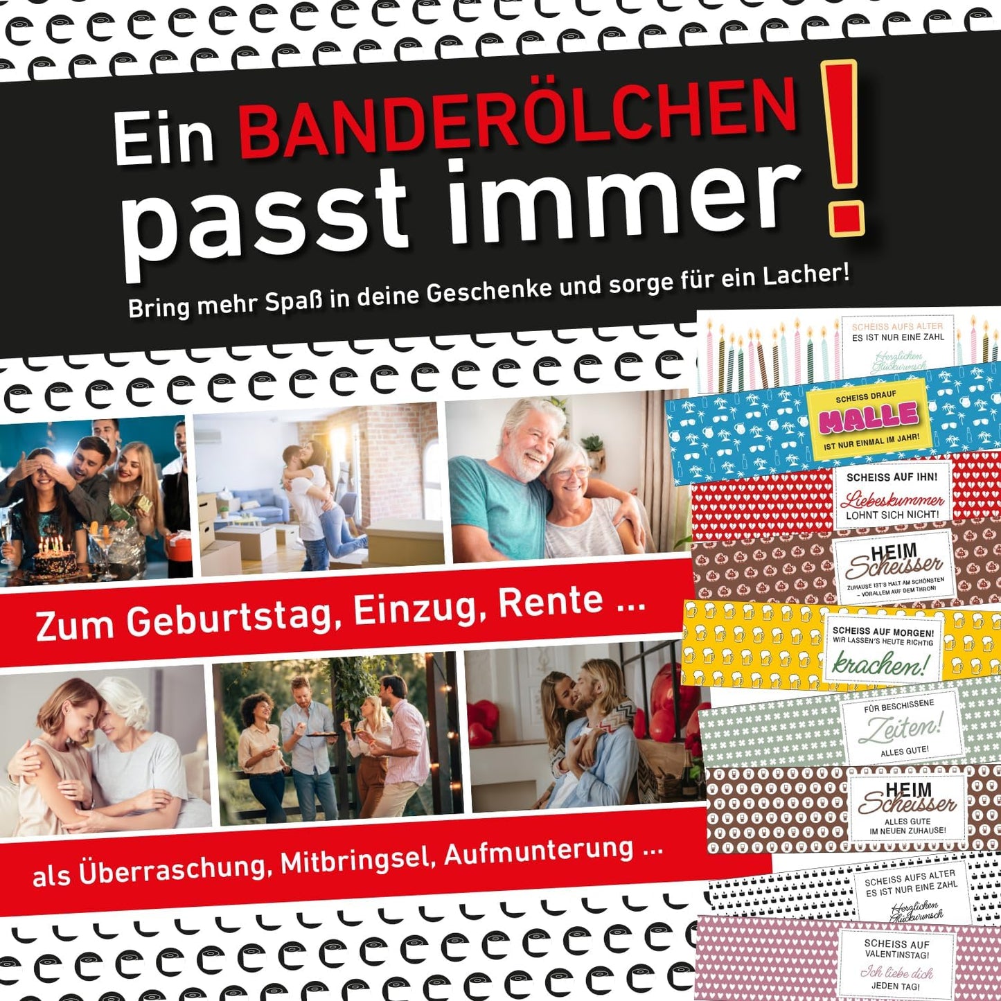 Klopapier-Banderölchen, Grußkarte „Schlechte Zeiten“