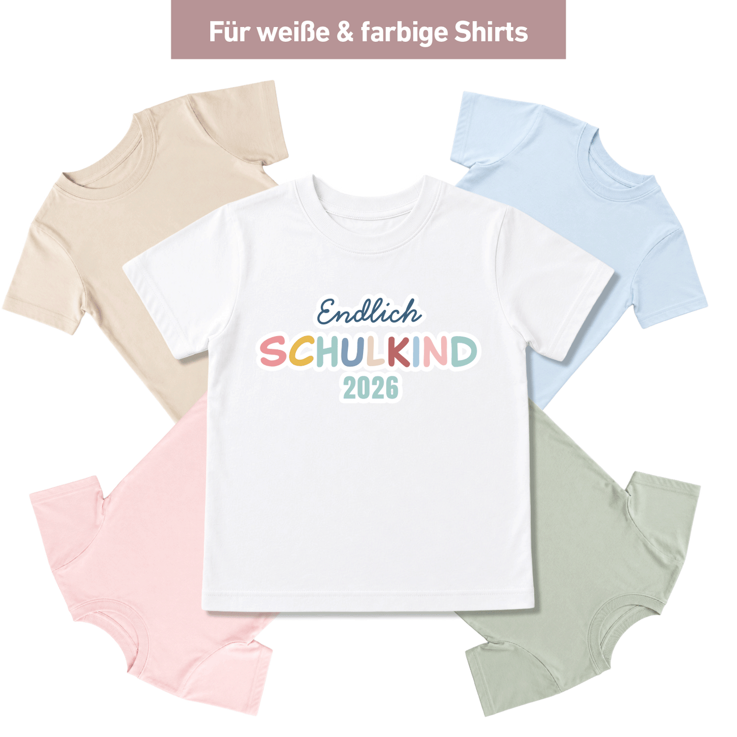 Bügelbild „Endlich Schulkind 2026“