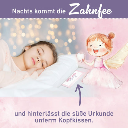 Zahnfee Urkunden-Set mit einer Geschichte Rosa