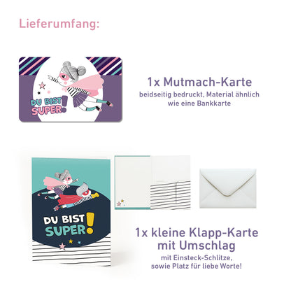 Mutmach-Karte für kleine Alltagshelden (Rosa)