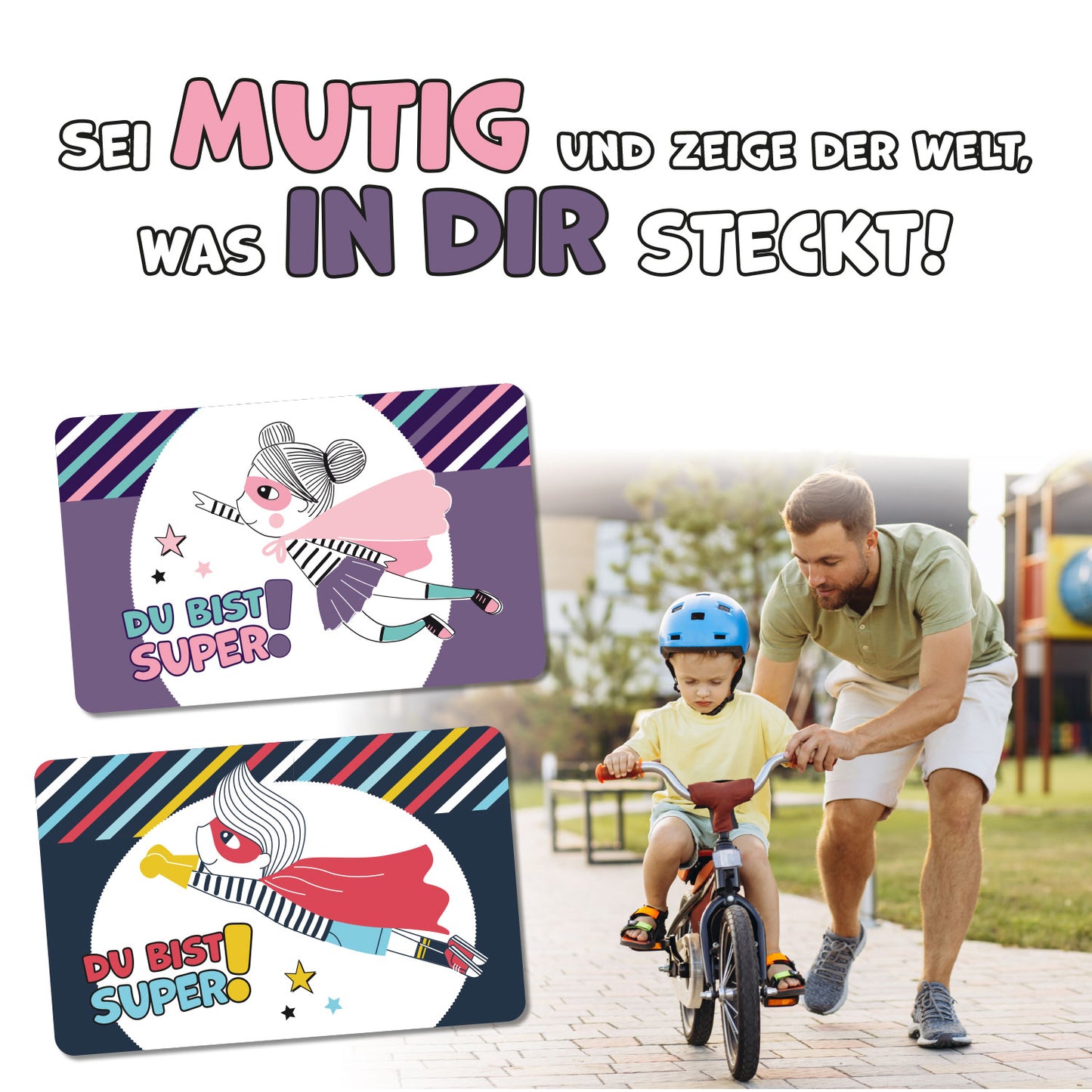 Mutmach-Karte für kleine Alltagshelden (Rosa)