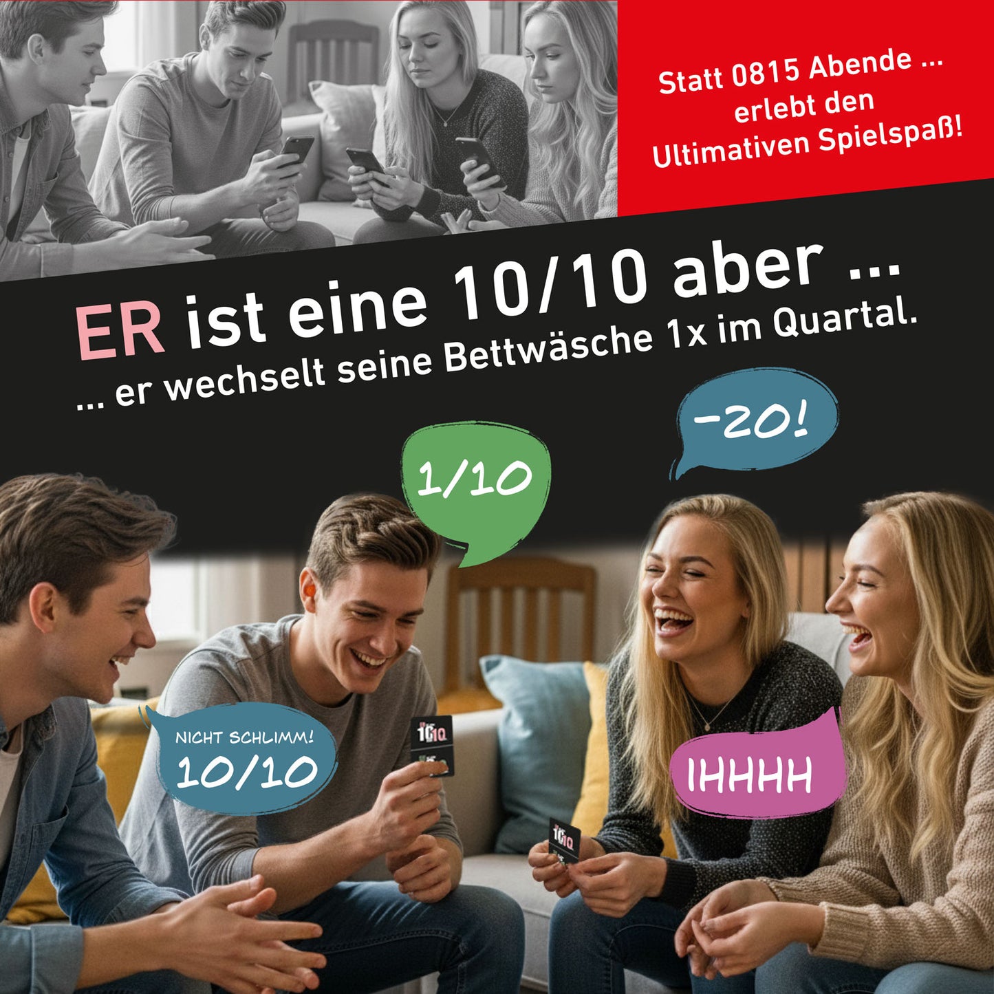 Er / Sie ist eine 10/10 aber ... das TikTok Kultspiel als Kartenspiel