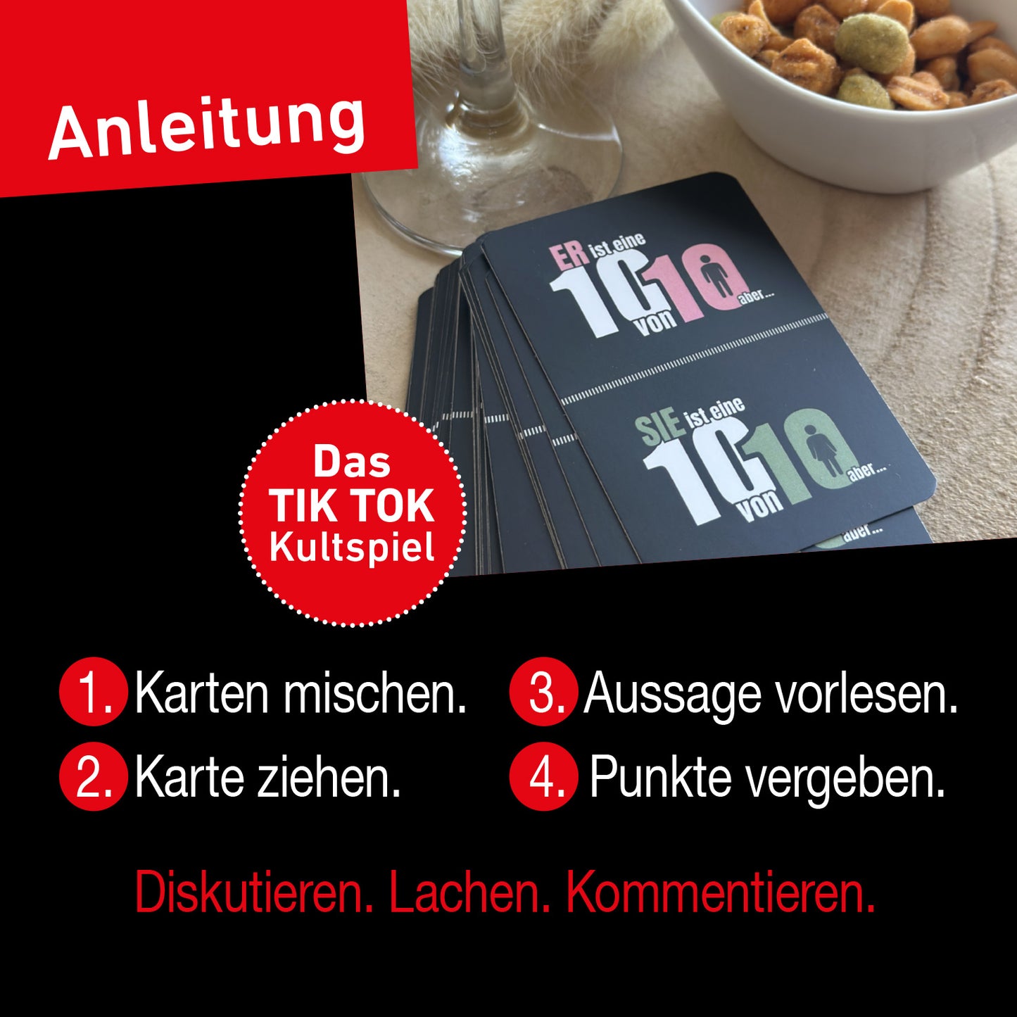 Er / Sie ist eine 10/10 aber ... das TikTok Kultspiel als Kartenspiel