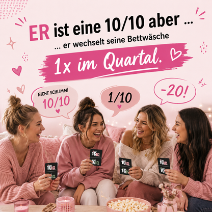 Er ist eine 10/10, Sie ist eine 10/10 aber ... – Das virale TikTok Kartenspiel