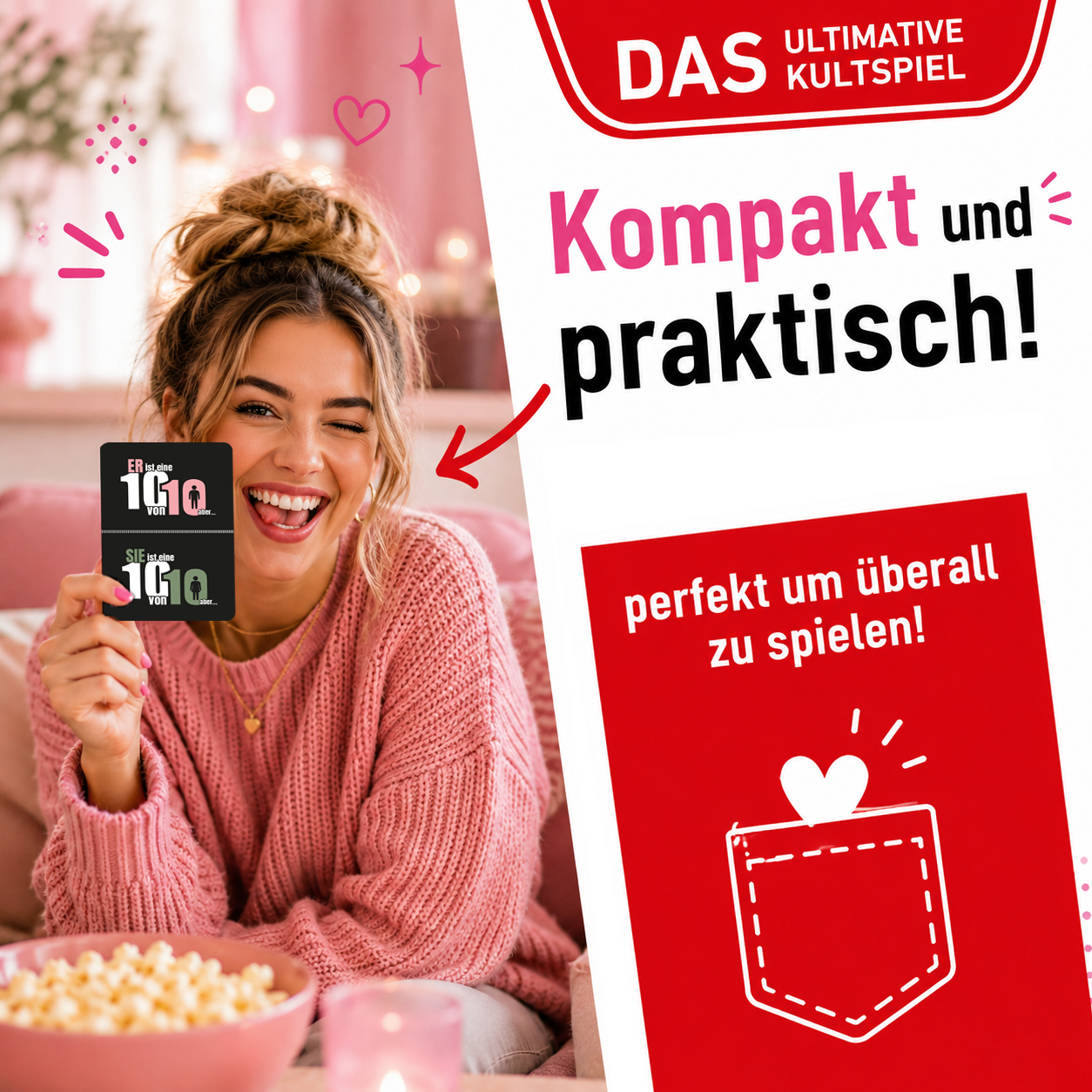 Er ist eine 10/10, Sie ist eine 10/10 aber ... – Das virale TikTok Kartenspiel