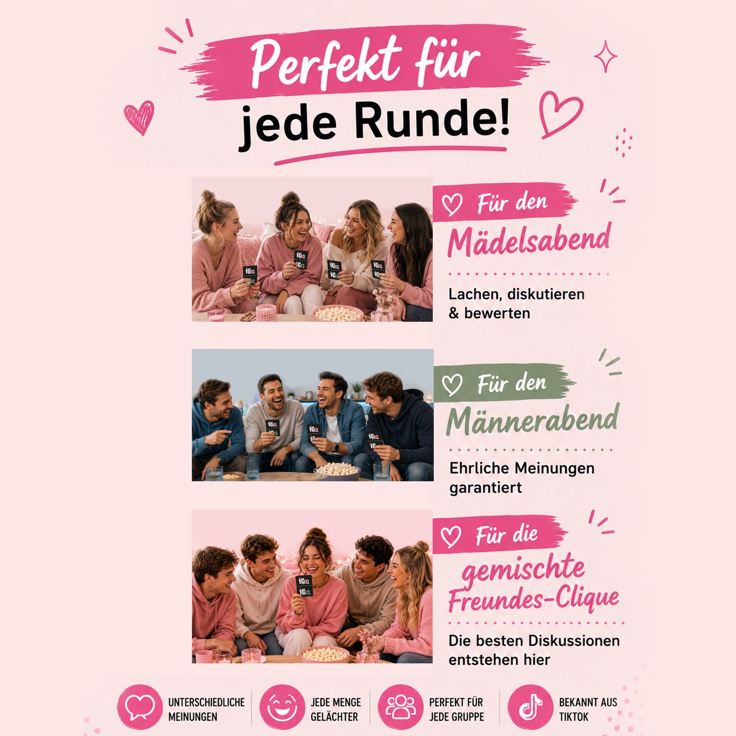Er ist eine 10/10, Sie ist eine 10/10 aber ... – Das virale TikTok Kartenspiel