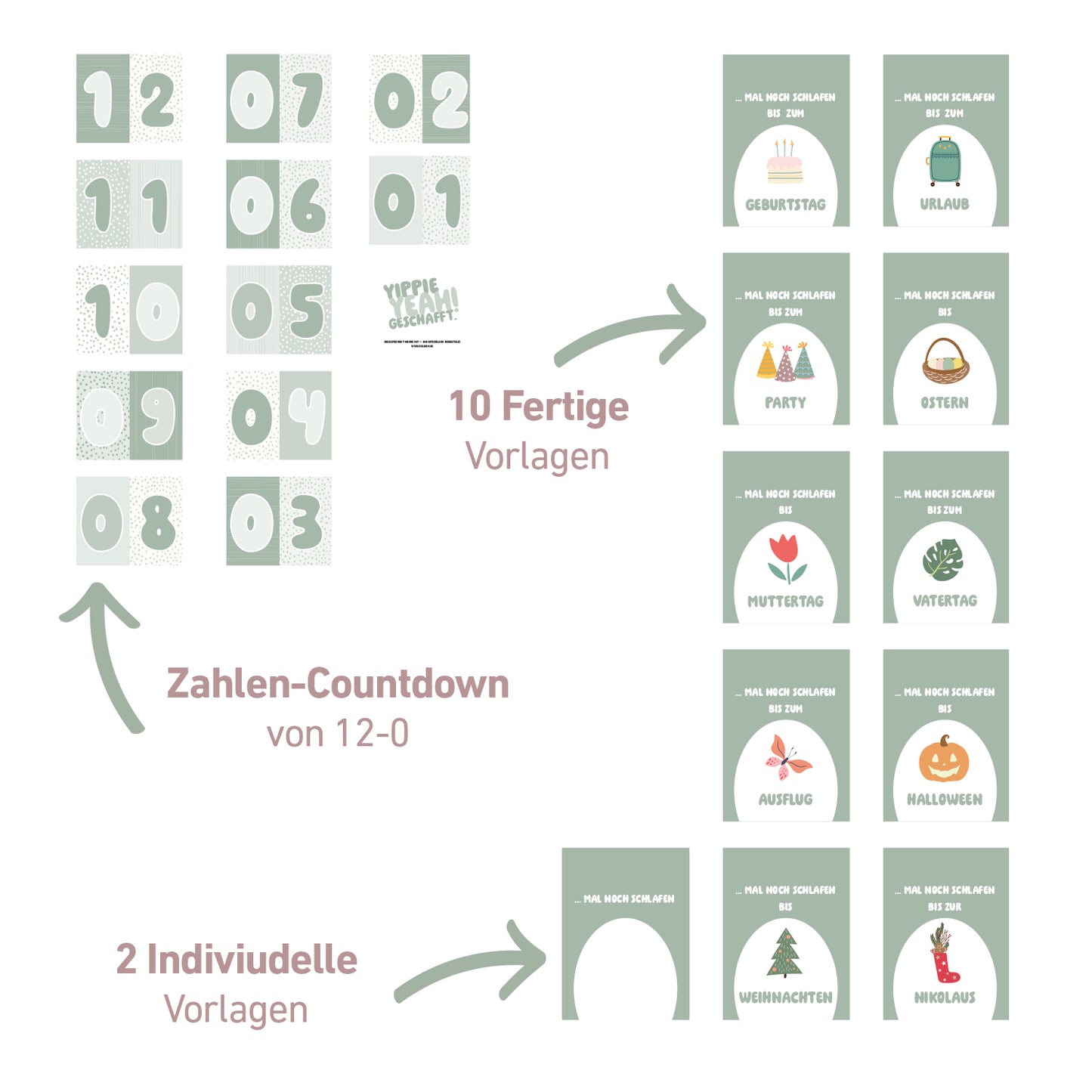 Coundown-Kalender – Salbeigrün