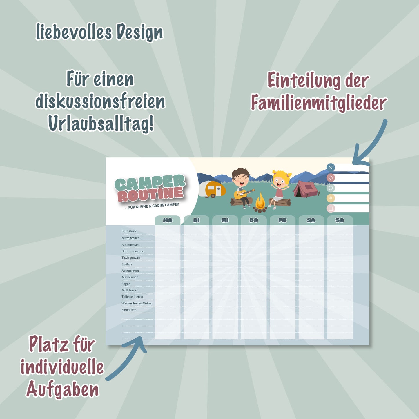 Camping Aufgabenplaner – Routine Planer