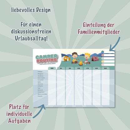 Camping Aufgabenplaner – Routine Planer
