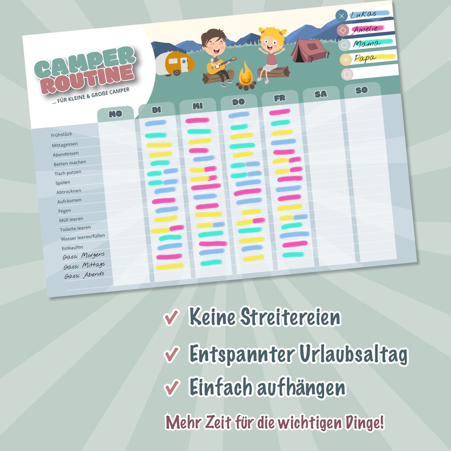 Camping Aufgabenplaner – Routine Planer