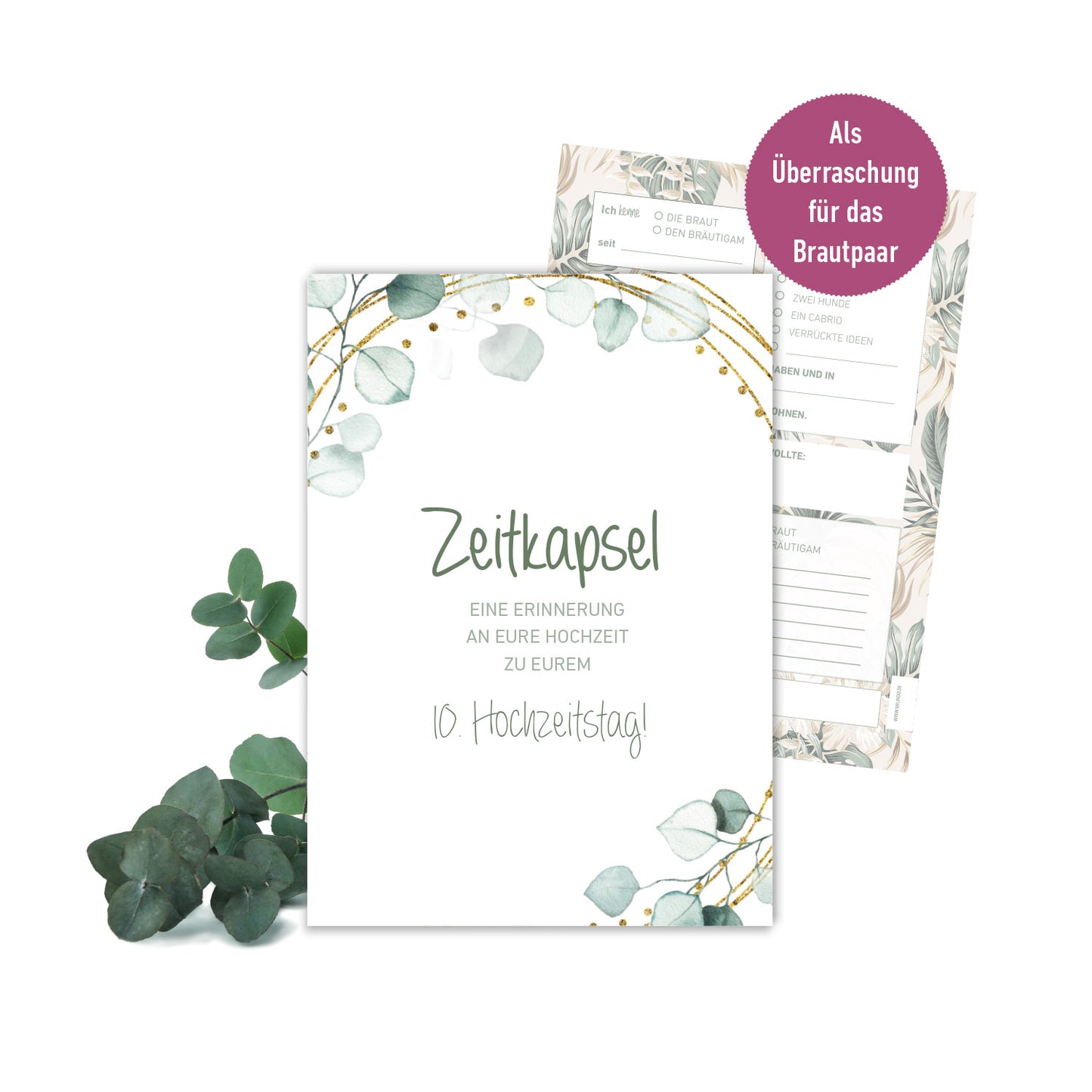 Zeitkapsel Karten Hochzeit – Boho Eukalyptus