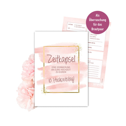Zeitkapsel Karten Hochzeit – Rosa Gold