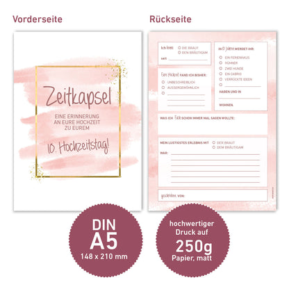 Zeitkapsel Karten Hochzeit – Rosa Gold