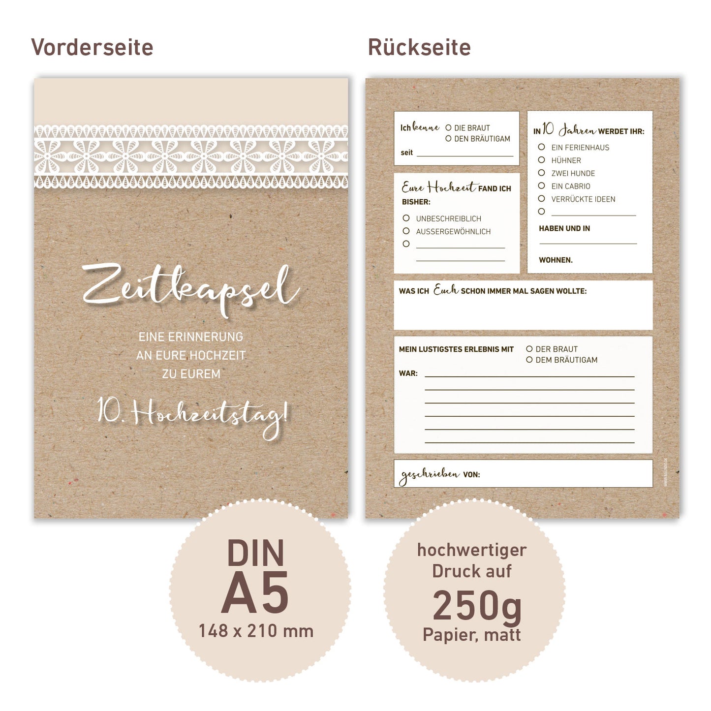Zeitkapsel Karten Hochzeit – Vintage Optik