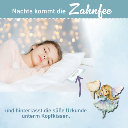 Zahnfee Urkunde Blau