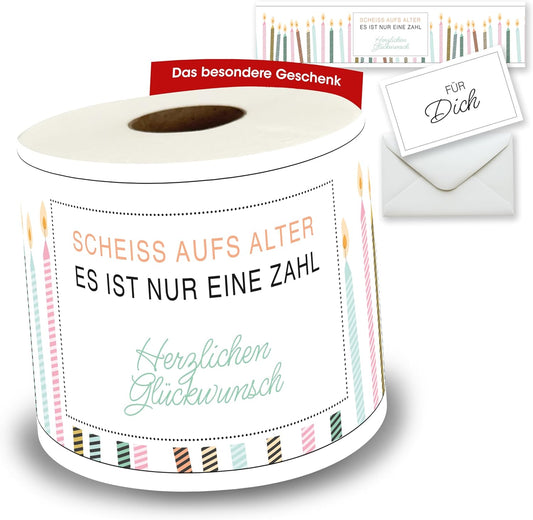 Klopapier-Banderölchen, Grußkarte Geburtstag (bunt)