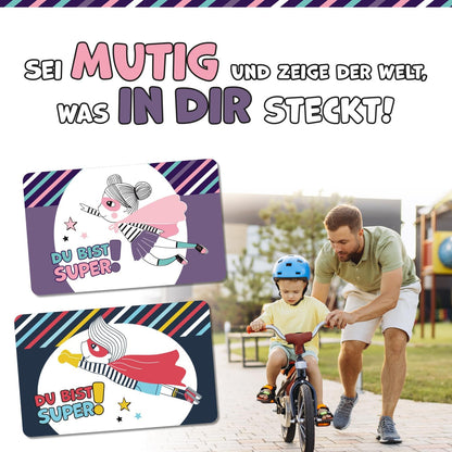 Mutmach Karte zur Stärkung für Kinder (blau, rot)