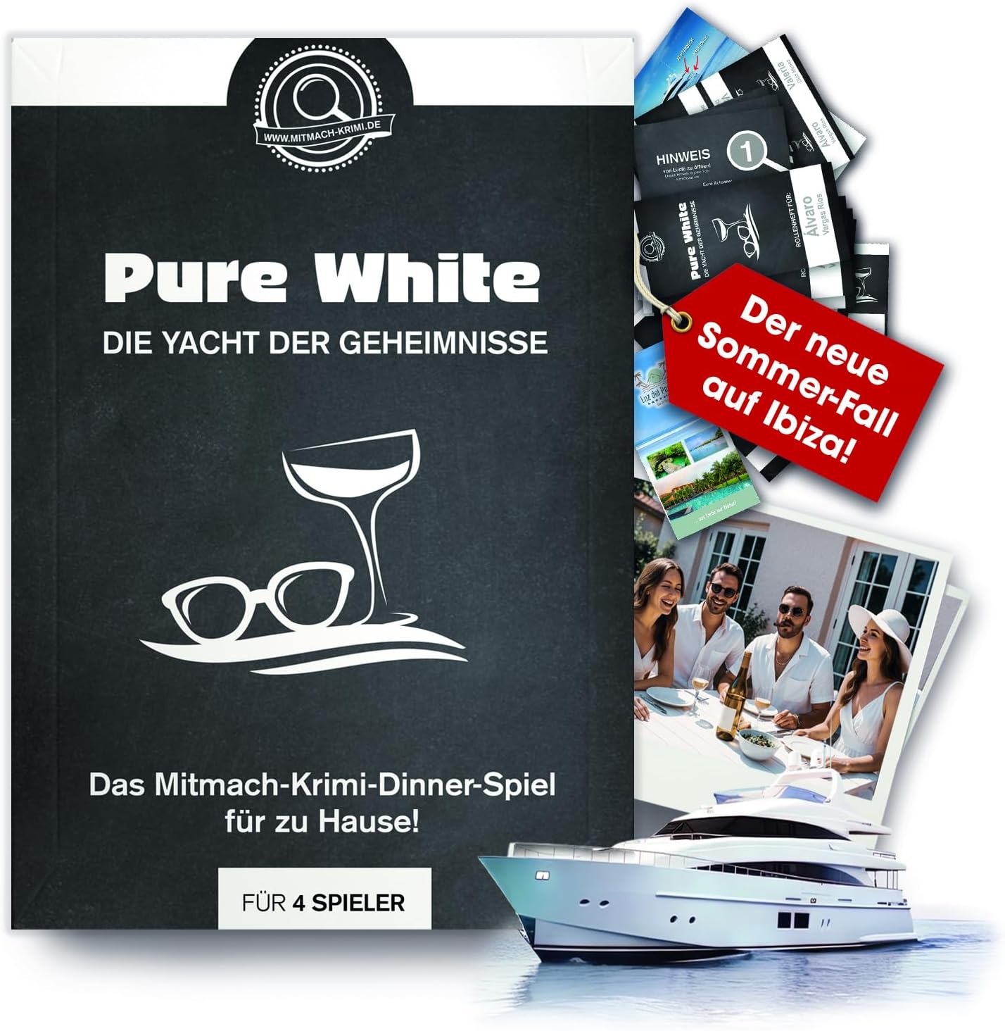 Krimidinner Pure White: die Yacht der Geheimnisse (4 Personen)