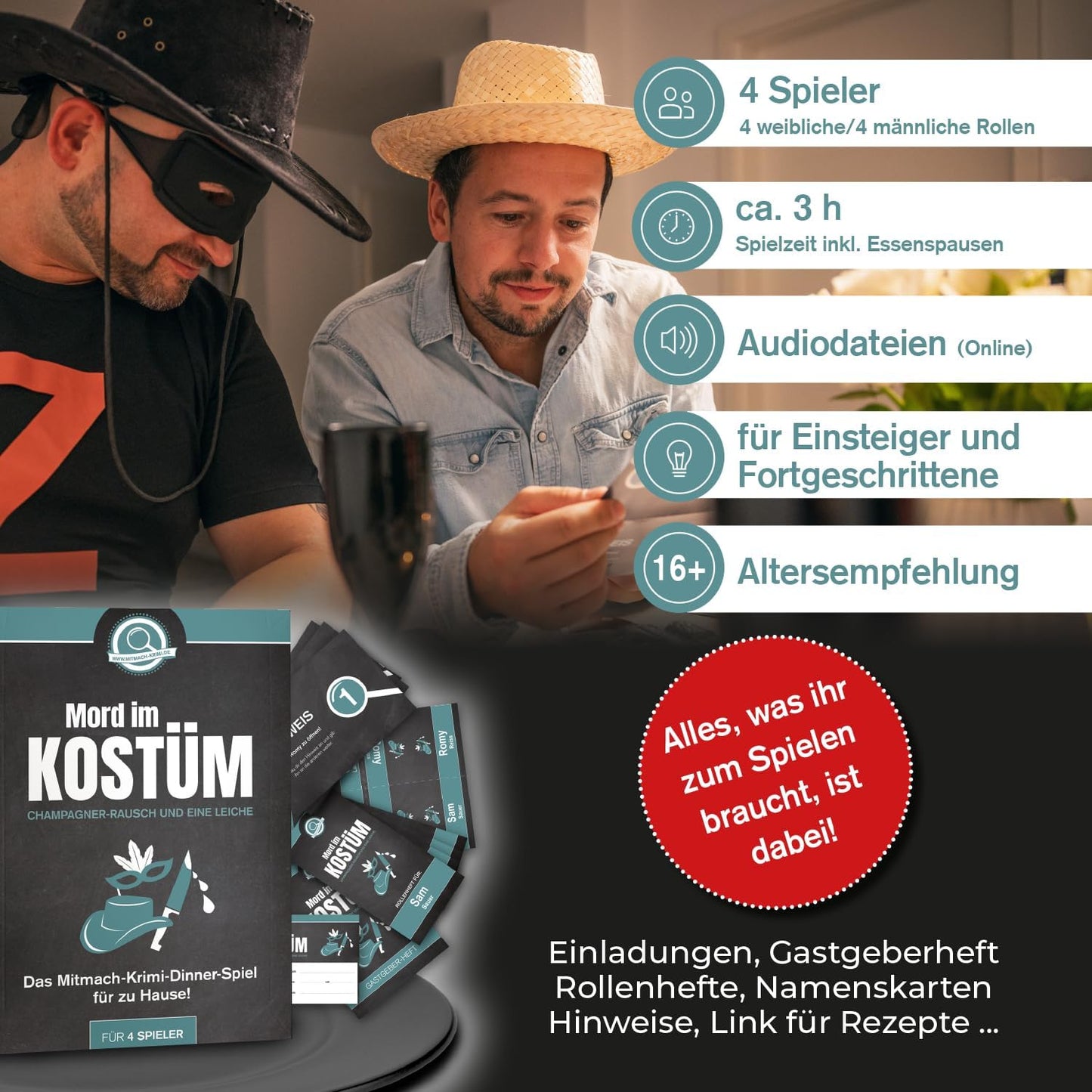 Mord im Kostüm – Champagner-Rausch und eine Leiche (4 Personen)