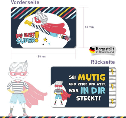 Mutmach Karte zur Stärkung für Kinder (blau, rot)