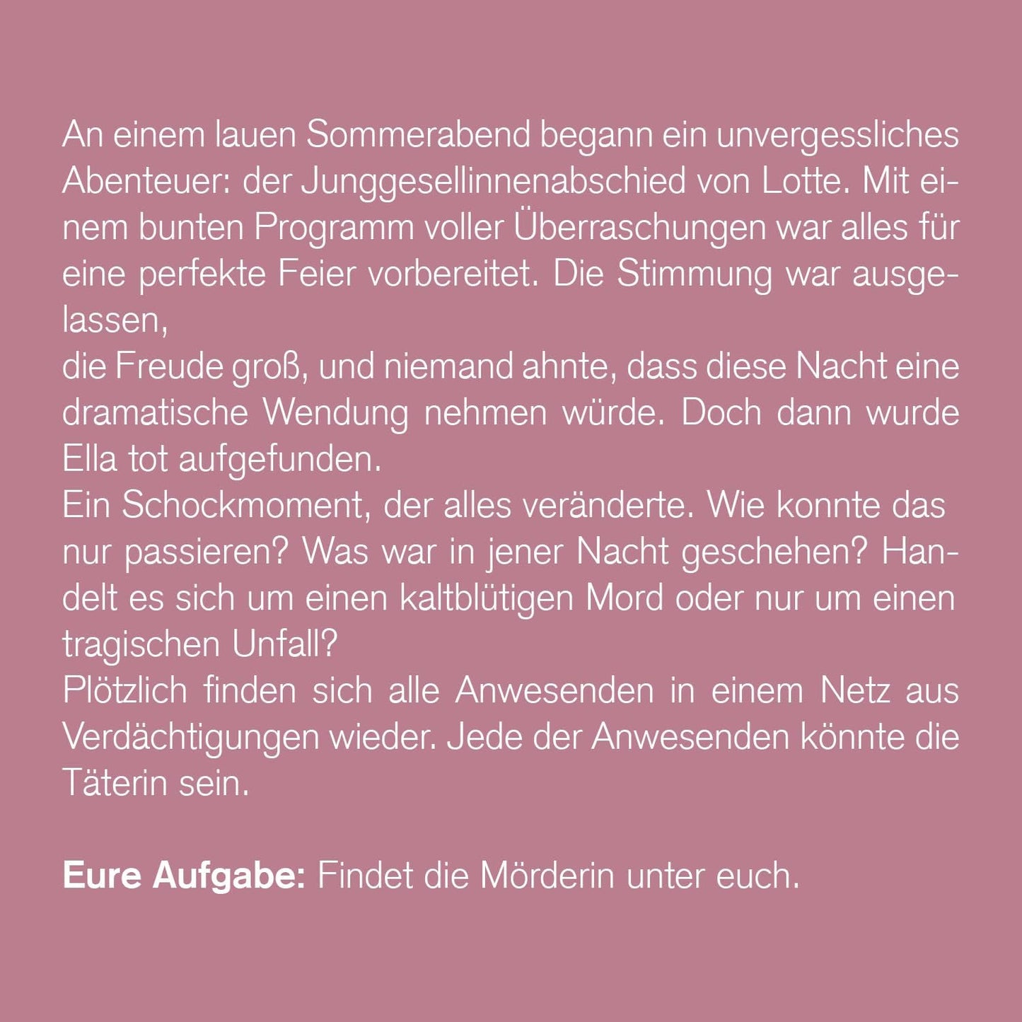 Krimi Diner „Ladiesnight: der Mörder trinkt Prosecco“ NEUAUFLAGE – für 6 – 12 Frauen