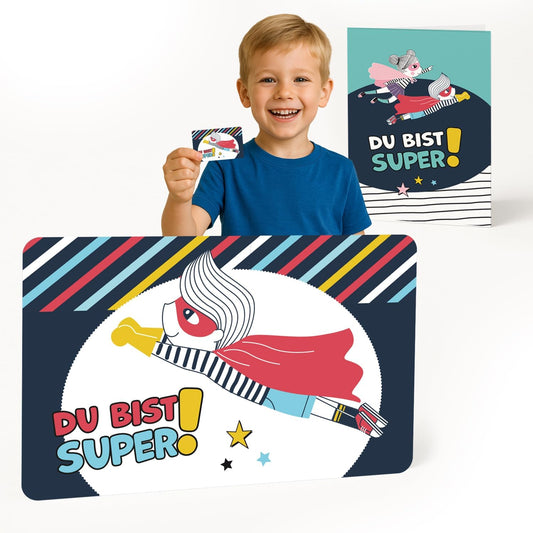Mutmach Karte zur Stärkung für Kinder (blau, rot)