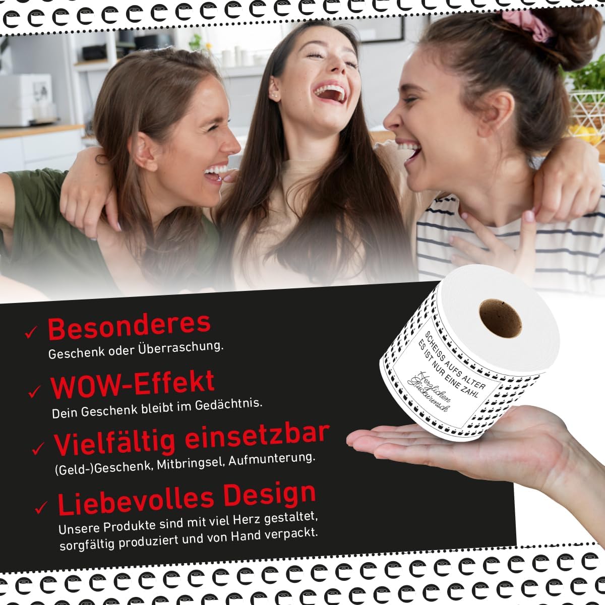 Klopapier-Banderölchen, Grußkarte Geburtstag (bunt)
