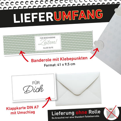 Klopapier-Banderölchen, Grußkarte „Schlechte Zeiten“