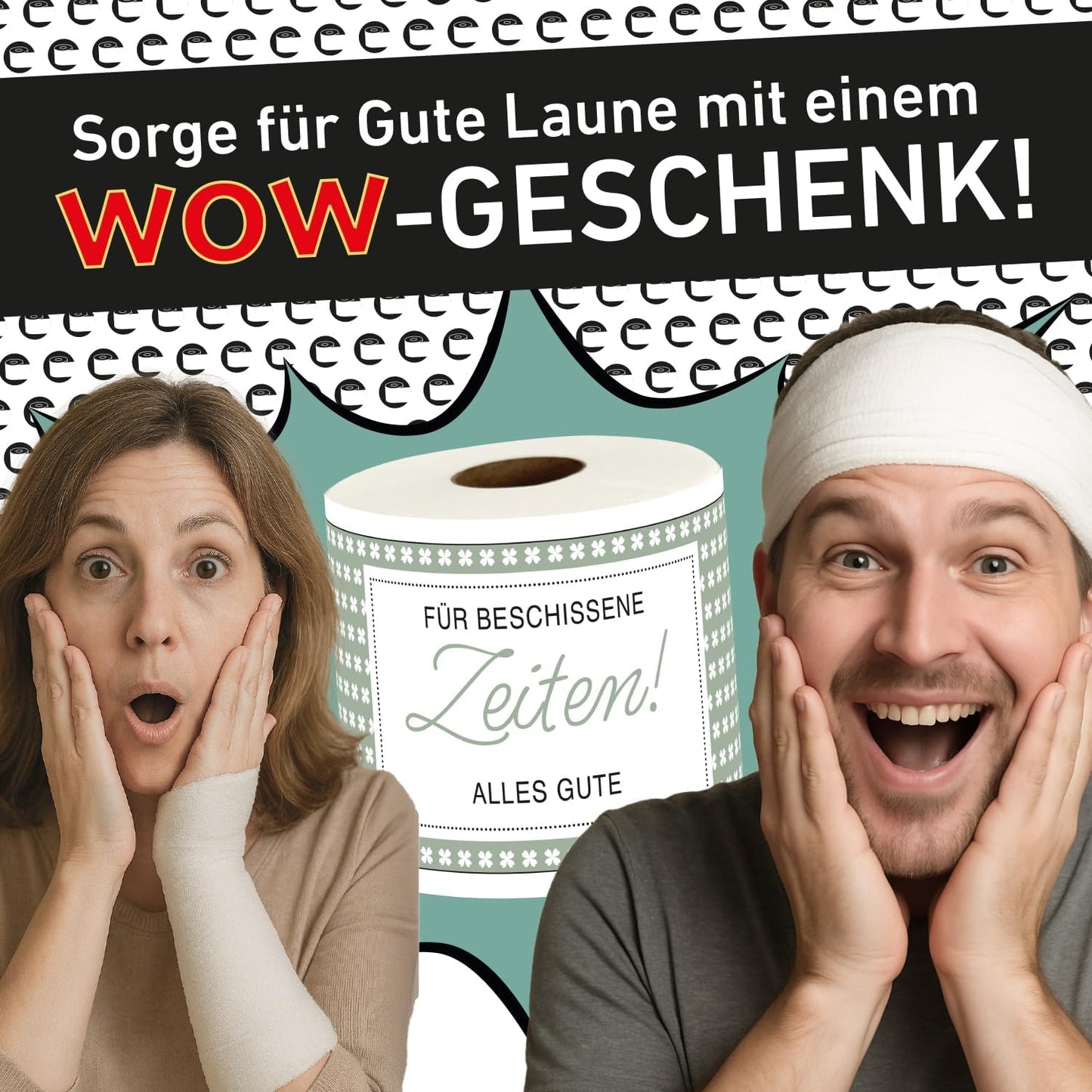 Klopapier-Banderölchen, Grußkarte „Schlechte Zeiten“