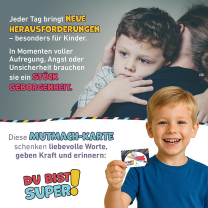 Mutmach Karte zur Stärkung für Kinder (blau, rot)