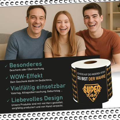Klopapier-Banderölchen, Grußkarte "Super-Dad"