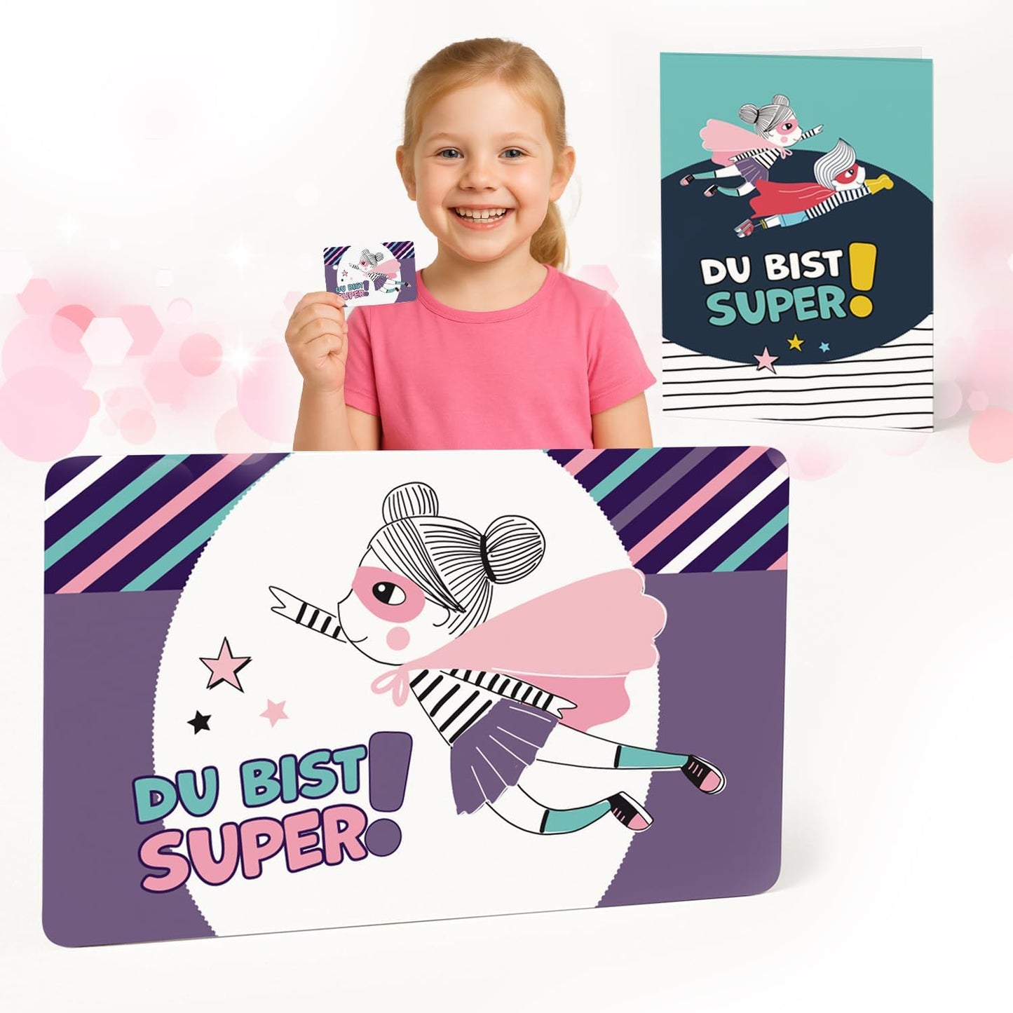 Mutmach Karte zur Stärkung für Kinder (blau, rot)