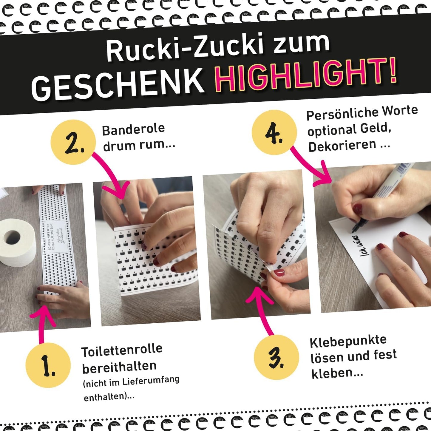Klopapier-Banderölchen, Grußkarte "Beste MOM"