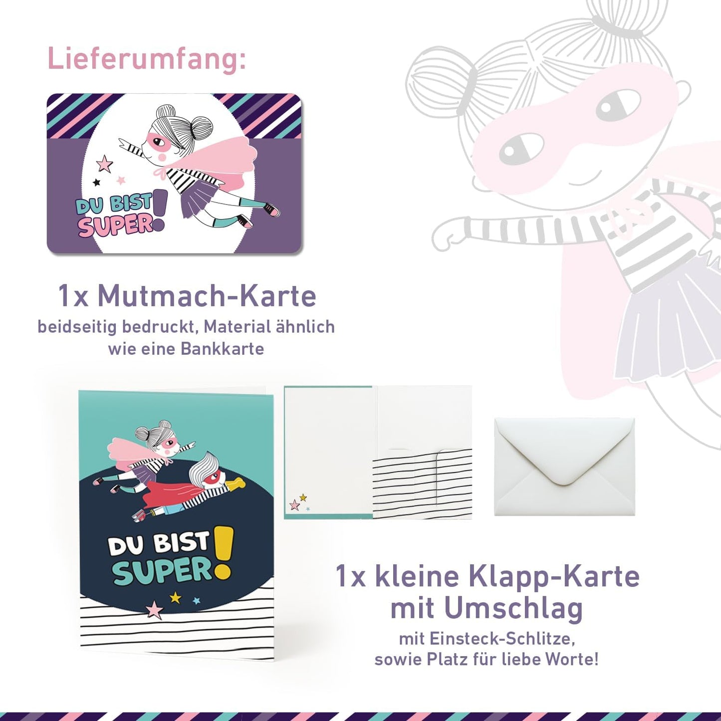 Mutmach Karte zur Stärkung für Kinder (blau, rot)