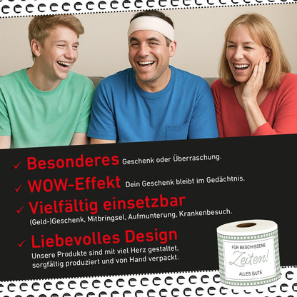 Klopapier-Banderölchen, Grußkarte „Schlechte Zeiten“