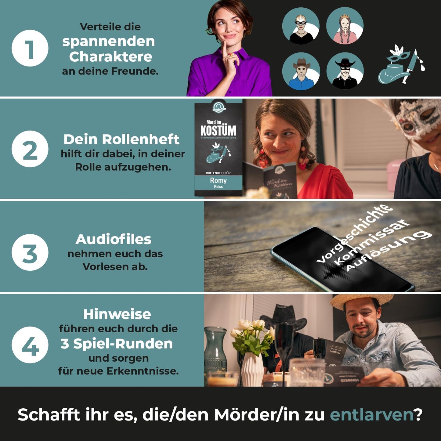 Mord im Kostüm – Champagner-Rausch und eine Leiche (4 Personen)