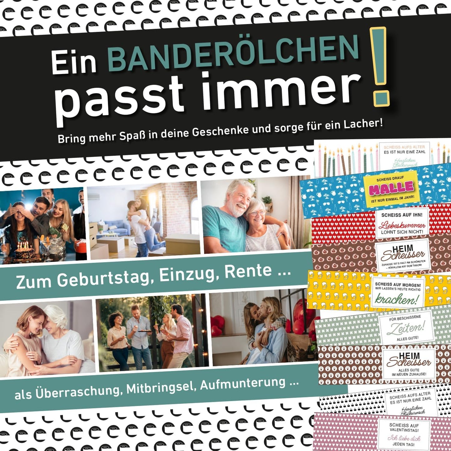 Klopapier-Banderölchen, Grußkarte "Super-Dad"