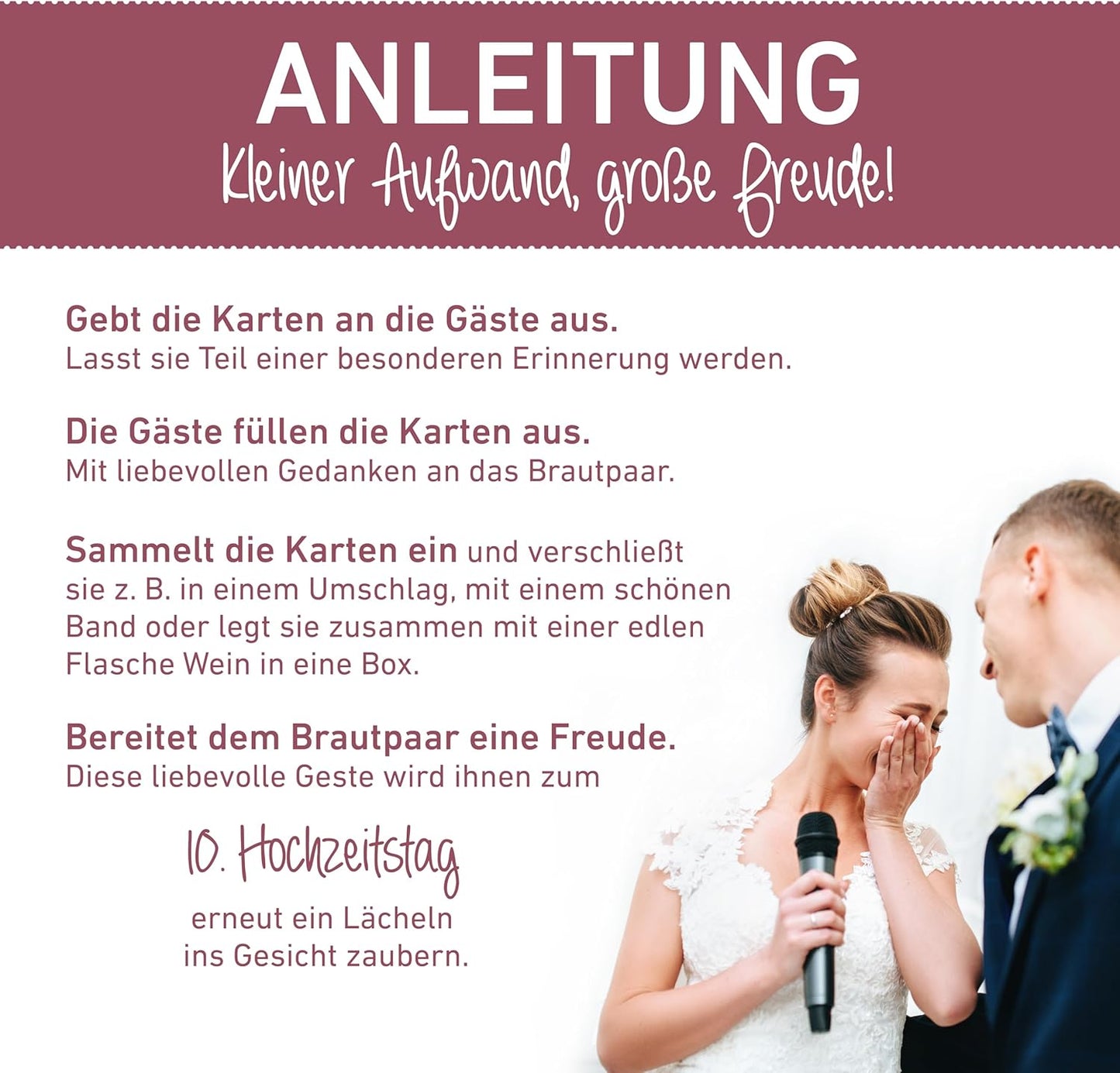 50 Karten Hochzeitsgeschenk Zeitkapsel - Rosa