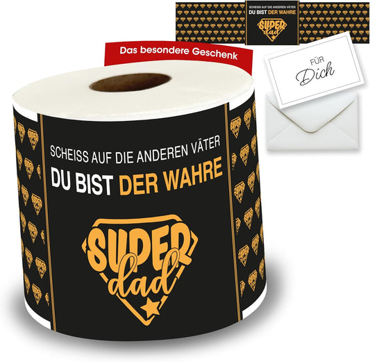 Klopapier-Banderölchen, Grußkarte "Super-Dad"