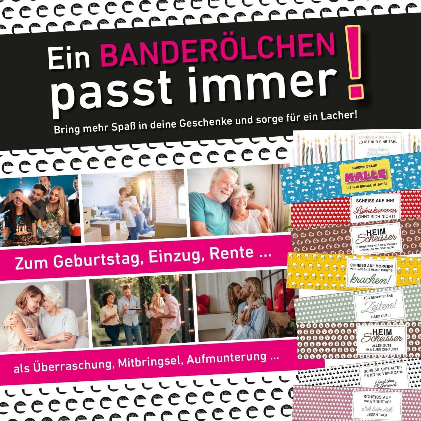 Klopapier-Banderölchen, Grußkarte "Beste MOM"