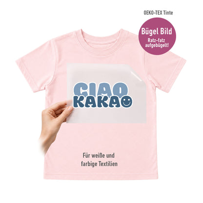 Bügelbild „Ciao Kakao“ Blau