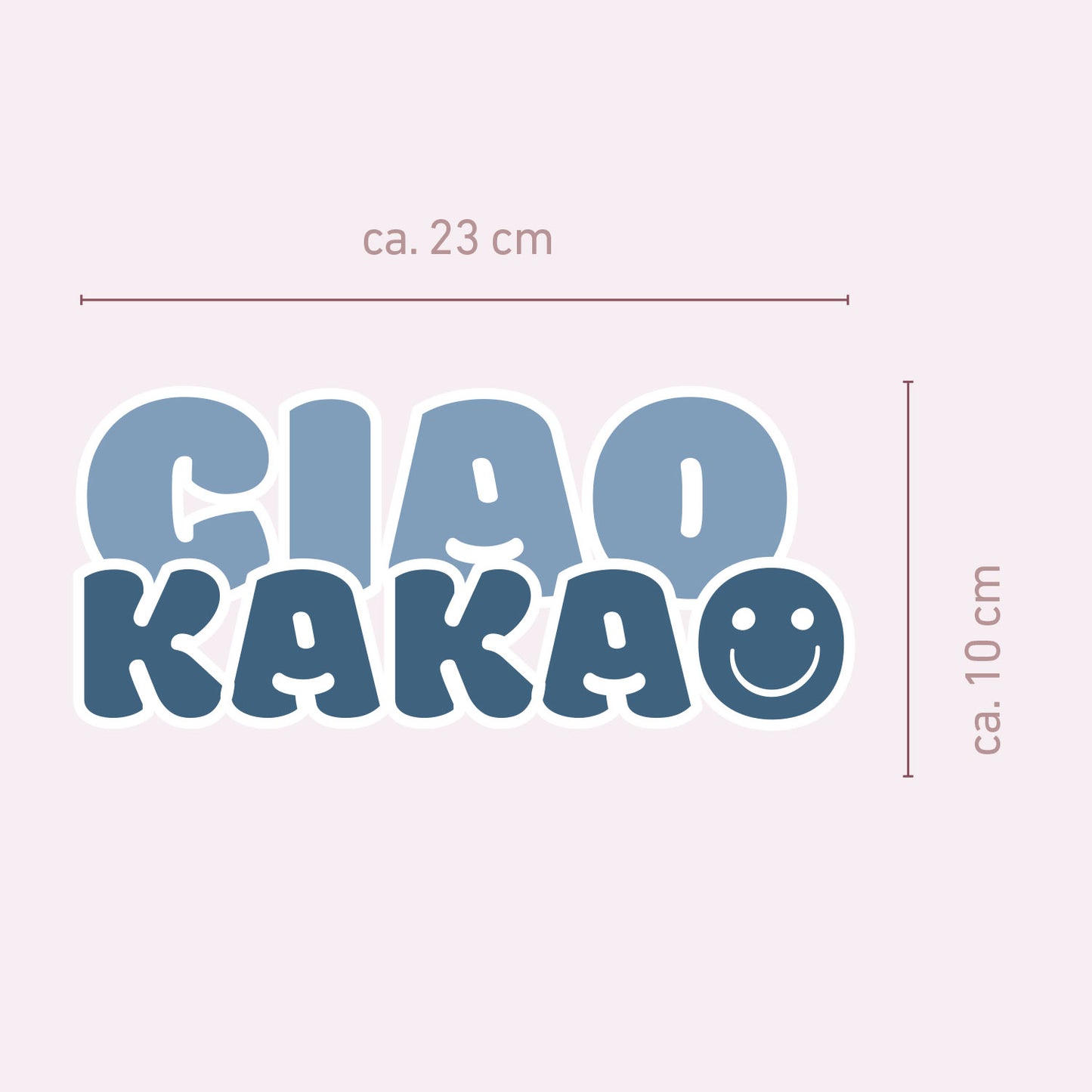 Bügelbild „Ciao Kakao“ Blau