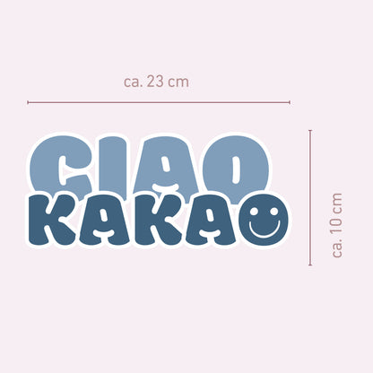 Bügelbild „Ciao Kakao“ Blau