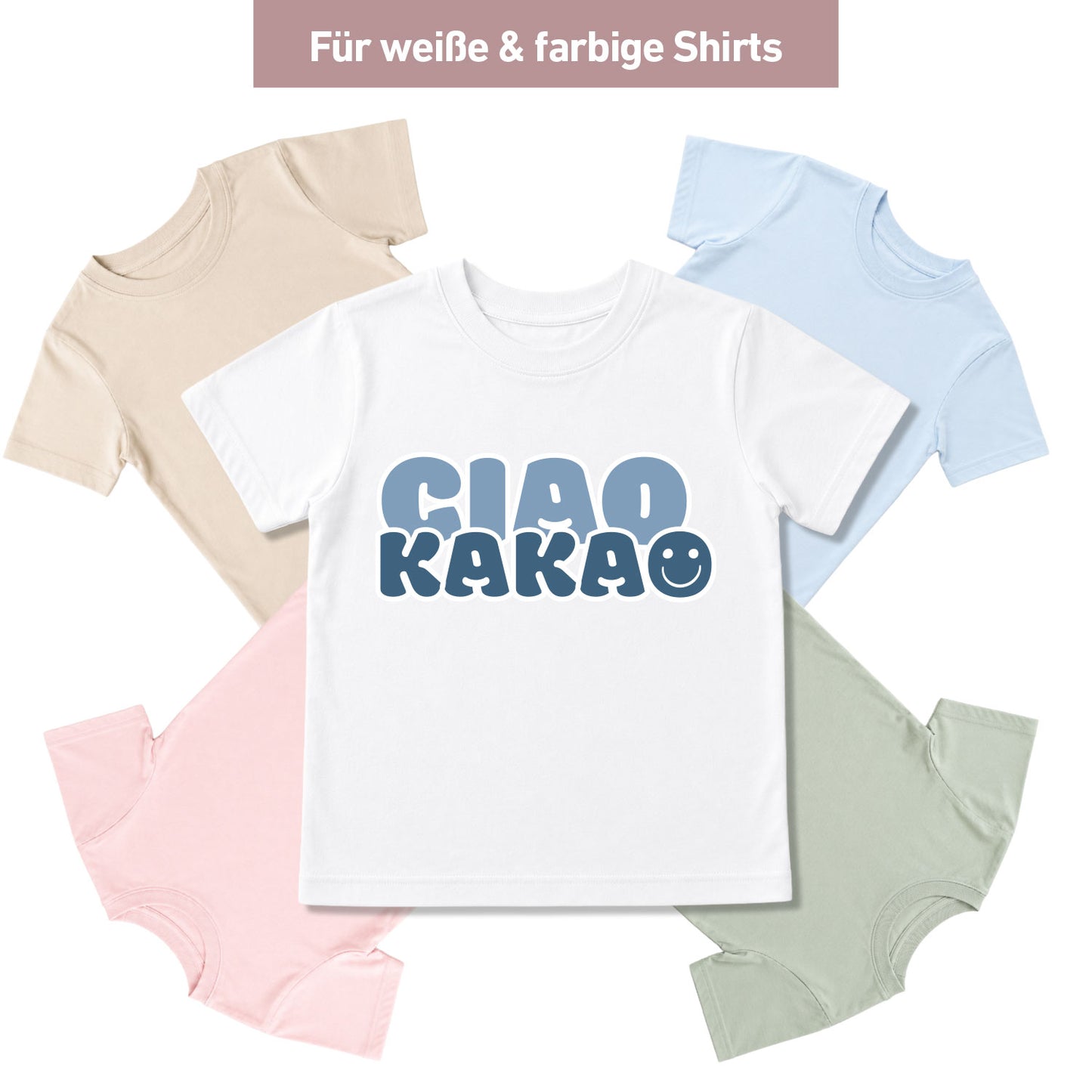 Bügelbild „Ciao Kakao“ Blau