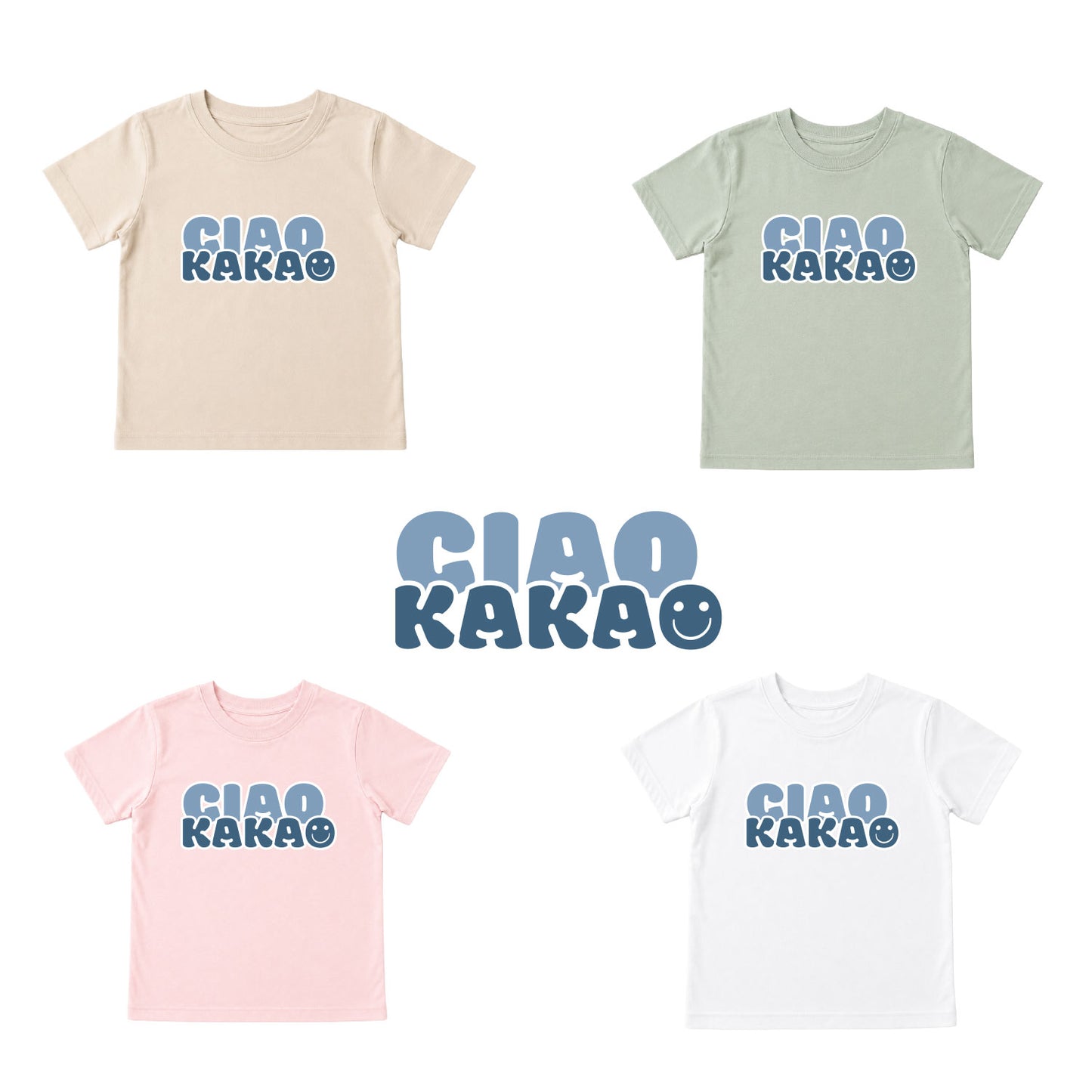 Bügelbild „Ciao Kakao“ Blau